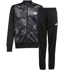 adidas Performance Træningssæt - J Camo T TS 3S - Black/White