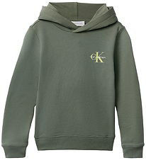 Calvin Klein Hættetrøje - Monogram - Thymegreen