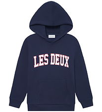 Les Deux Hættetrøje - Aidan - Dark Navy Blue m. Logo