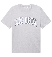 Les Deux T-shirt - Aidan - Snow Melange m. Logo