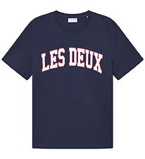 Les Deux T-shirt - Aidan - Dark Navy Blue m. Logo