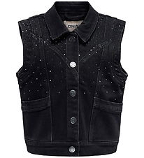 Kids Only Denimjakke - KogKennedy - Washed Black/Rhinestone