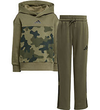 adidas Performance Sweatsæt - LK CAMO FL SET - OLISTR/WHITE