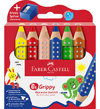 Faber-Castell Farveblyanter - XXL Jumbo Grip + Spidser - 6 stk