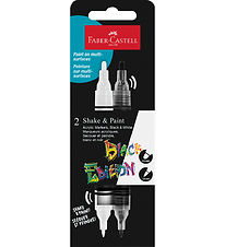 Faber-Castell Tuscher - Shake&Paint Acrylic - 2 Stk. - Sort/Hvid