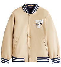 Tommy Hilfiger Jakke - Reversible Bomber - Gentle Gold/Navy