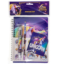 Unicorn Academy Skrivesæt m. Multifarvet Kuglepen