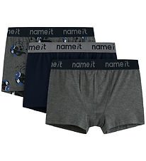 Name it Boxershorts - 3-pak - NkmBoxer - Dark Grey Melange/ Dark