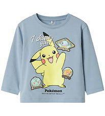 Name It Bluse - NmmJumbo - Pokemon - Dusty Blue