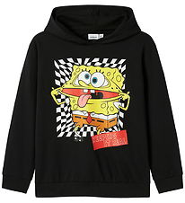 Name It Hættetrøje - NkmJohano - Svampebob - Sort