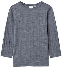 Name It Bluse - Uld - Rib - Noos - NmmWang - Folkstone Gray
