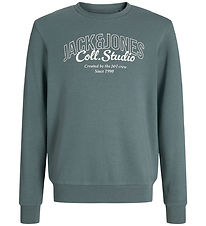 Jack & Jones Sweatshirt - JjMakoto - Stormy Weather/Big Print