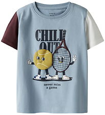 Name It T-shirt - NmmKyler - Dusty Blue m. Print