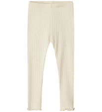 Name It Leggings - Rib - NmfLalla - Peyote Melange m. Hulmønster