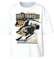 Name It T-shirt - NkmVictor - Bright White/Fast Track