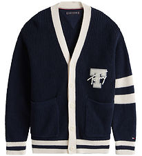 Tommy Hilfiger Cardigan - Strik - Varsity Graphic - Dark Night N