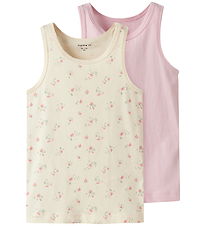 Name It Undertrøje - Noos - NmfTank - 2-pak - Turtledove/Pale Li
