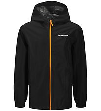 Jack & Jones Regn Jakke - JjefLynn - Black/Dark Cheddar Zipper