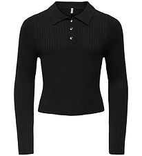 Kids Only Polo - Rib - Strik - KogMila - Black/Gold Button
