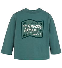 Emporio Armani Bluse - Silver Pine m. Print