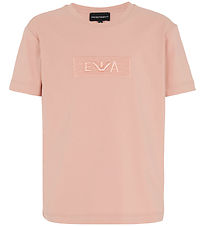 Emporio Armani T-shirt - Mahogany Rose m. Broderi