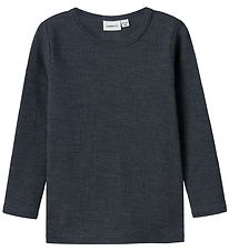 Name It Bluse - Uld - Rib - Noos - NmnWax - Ombre Blue