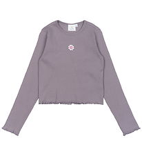 The New Bluse - Rib - TnPerrin - Gray Ridge m. Blomst