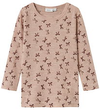 Name It Bluse - Uld - NmfWang - Shadow Gray/Bows