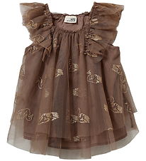 Sofie Schnoor Kjole - Blossomsb - Brown m. Glitter