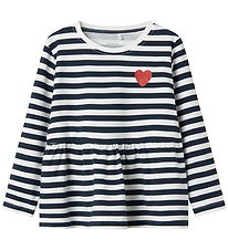 Name It Bluse - NmfLiona - Navy Blazer/Brigth White