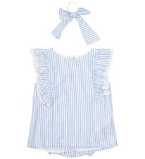 The New Top/Hårelastik - TnNalani - White Swan Striped m. Glimme