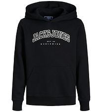 Jack & Jones Hættetrøje - JjeCaleb - Black/LOOSE