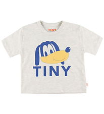Tiny Cottons T-shirt - Dog Graphic - Light Cream Heather