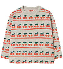 Tiny Cottons Bluse - Rib - Cherry - Light Cream Heather