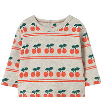 Tiny Cottons Bluse - Rib - Cherry - Light Cream Heather