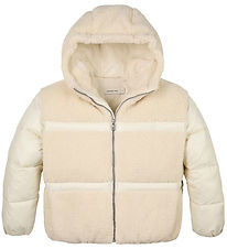 Calvin Klein Fleecejakke - Teddy Shiny Puffer - Whitecap Gray