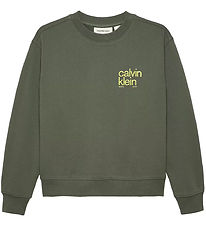 Calvin Klein Sweatshirt - Relaxed Back Print - Thyme Green