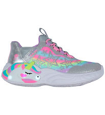 Skechers sko m. Lys - Unicorn Dreams - Silver/Multi