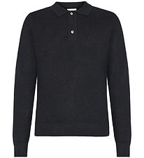Grunt Bluse - Polo Strik - GrHam - Black Melange
