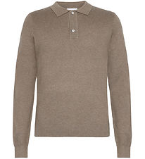 Grunt Bluse - Polo Strik - GrHam - Nature Melange
