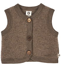 Müsli Fleecevest - Woolly - Uld - Walnut Melange