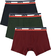 Levis Boxershorts - 3-pak - Rød/Sort/Grøn