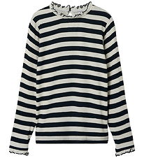 Name It Bluse - NkfPrakula - Dark Sapphire/Bright White