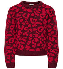 Kids Only Bluse - Uld - Strik - KogDora - Cabernet/Salsa Leo