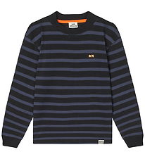 Mads Nørgaard Bluse - Jersey Stripe Carlito - Parisian Night/Bla