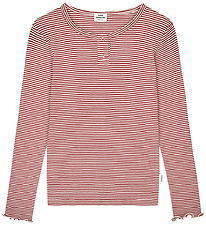 Mads Nørgaard Bluse - Stripe Tala - Winery/Vanilla Ice