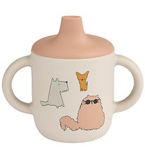Liewood Kop m. Tud - Neil Sippy Cup - Silikone - Cats and Dogs/S