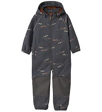 Name It Softshelldragt m. Fleece - Noos - NmmAlfa08 - Grey Pinst
