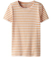 Name It T-shirt - Rib - NkfSuraja - Orange Chiffon/Bright White