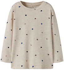 Name It Bluse - Rib - Noos - NmfNutti - Peyote Melange/Hearts